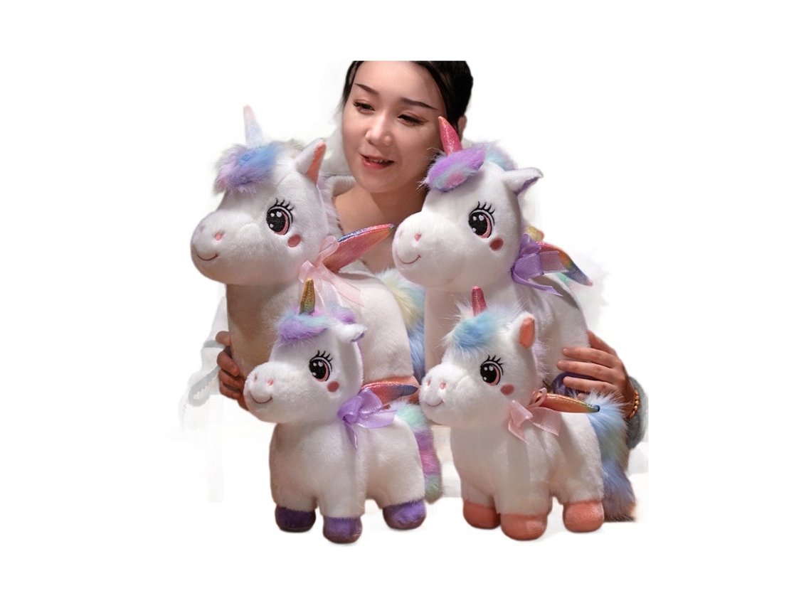 Unicórnio Arco íris Pégaso de Pelúcia, Brinquedo de Conforto para Crianças, Presente de Aniversário para Menina e Namorada Rosa CHABERLU