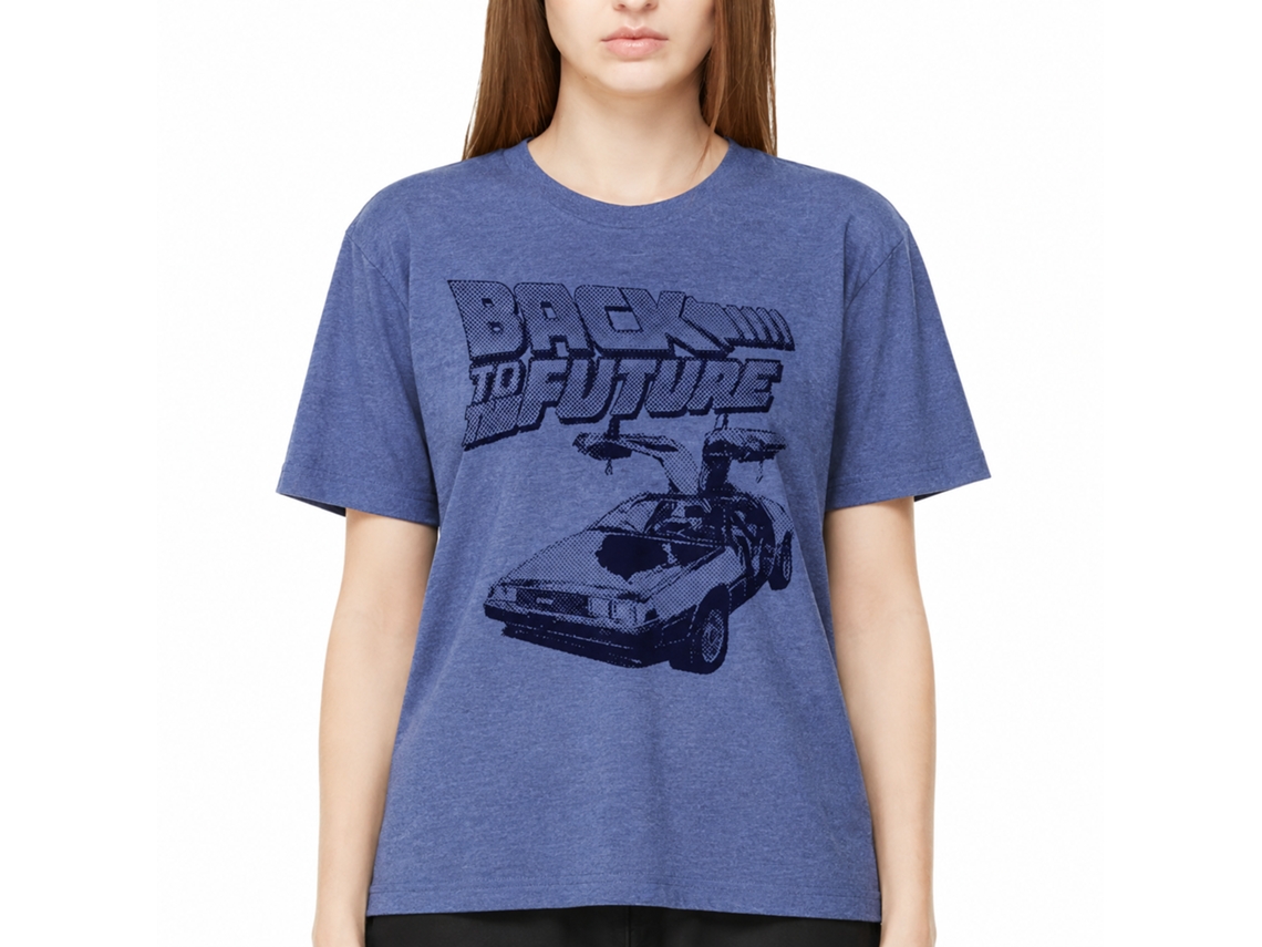 Rockinstone Back To The Future Movie Btf Halftone Heather Royal Adult T-shirt Size:xxl
