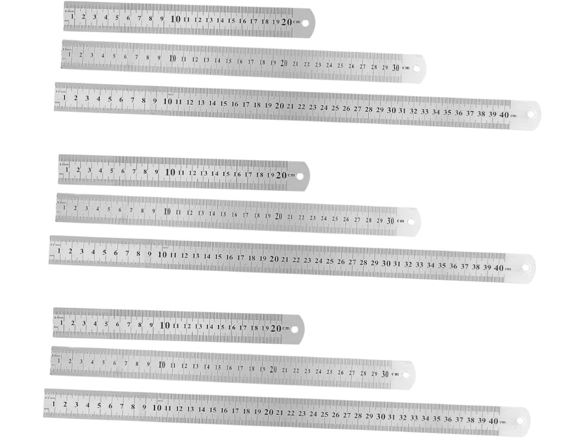 Conjunto De Réguas De 9 Peças Em Aço Inoxidável, Ferramentas De