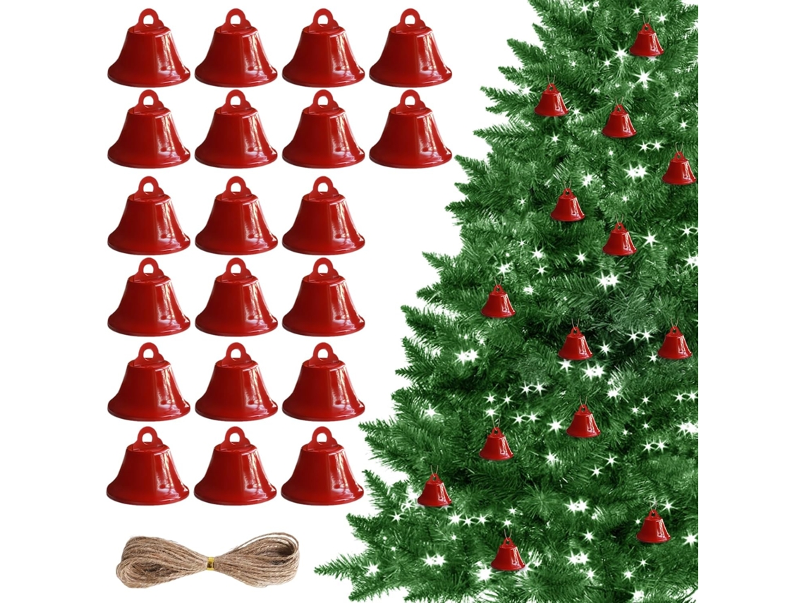 20 Guizos Vermelhos, Artesanato, Decoração de Natal STELASPLEN