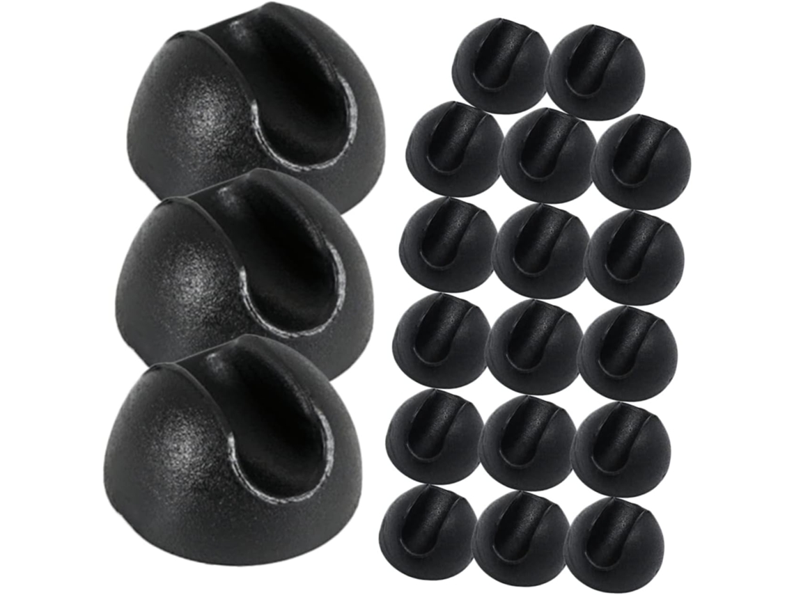 20 Protetores De Pés Móveis Em Pvc Preto, Sem Necessidade De Fita Adesiva Adicional Ou Furos, Para Cama E Prateleira