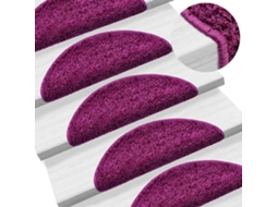 Vidaxl Tapetes De Escada 10 Peças 56x17x3 Cm Violeta Semicircular