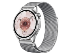 Bracelete Para Huawei Watch Gt 6 (46mm) - Aço Inoxidável Milanês Magnético Prata