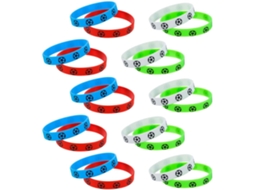 Conjunto Tofficu com 20 pulseiras de silicone para futebol, ideais para times e clubes.