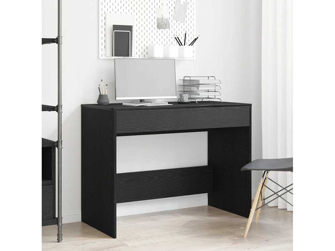 Vidaxl Mesa Em Carvalho Preto, 101 X 50 X 76,5 Cm, Madeira Engenheirada