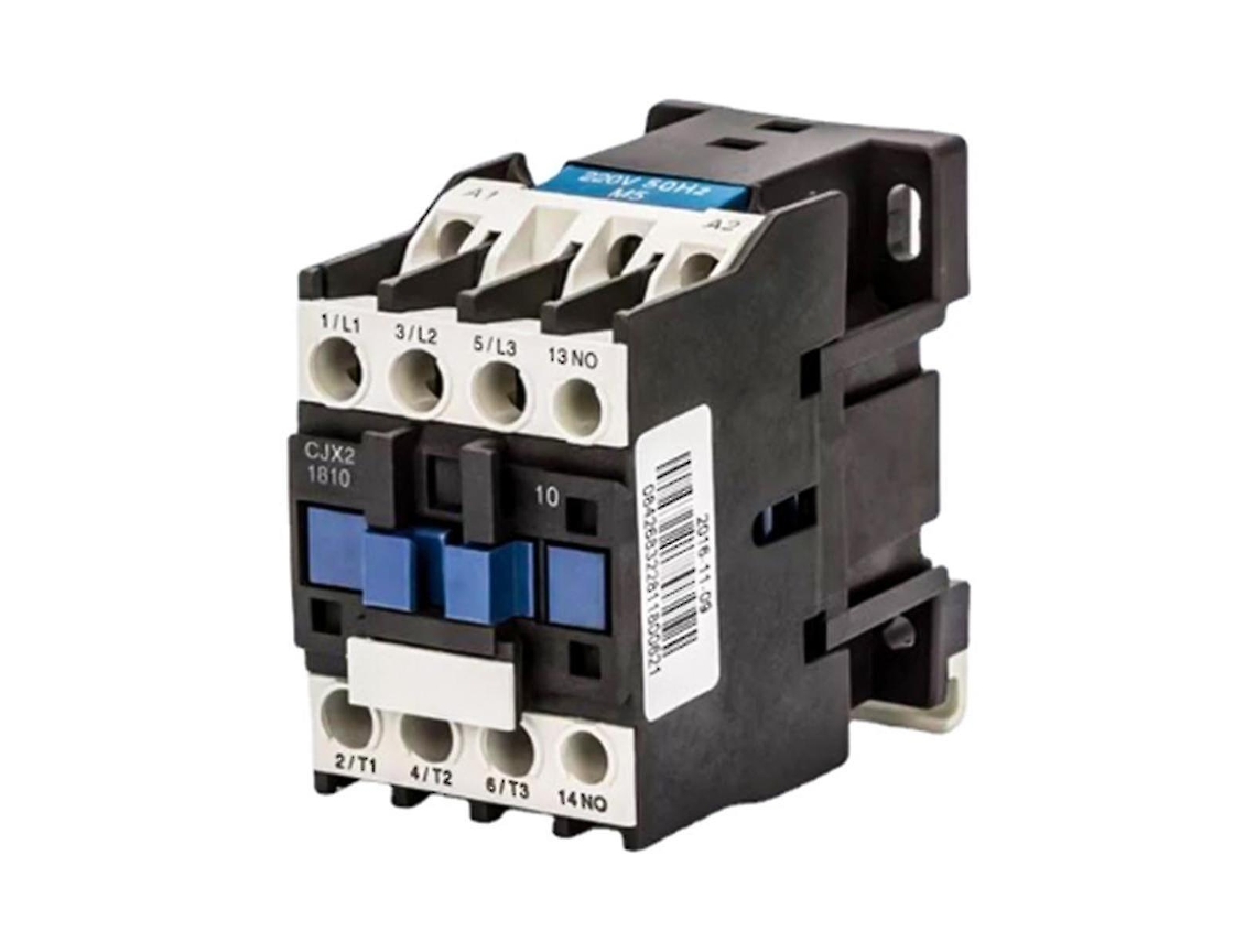 Contactador Cjx2 1810 de 3 Polos 18a 220v Ca Material Plástico+metal para Interruptores Eléctricos como Se Muestra S/MARCA
