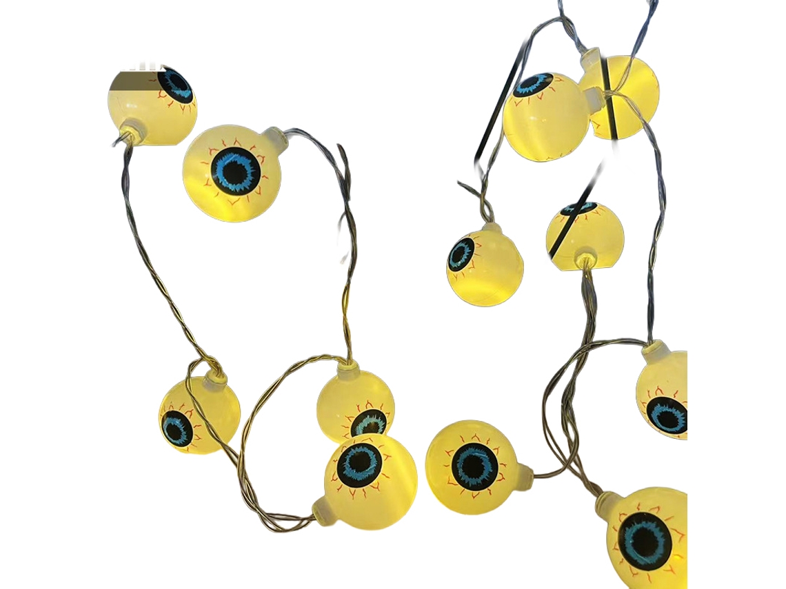 Laxiscreed Conjunto De Luzes Led Halloween Com Abóboras E Olhos Azuis, 4,5m, 30 Leds, Efeito Piscando E Funcionamento Contínuo