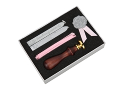 Kit De Sigilo De Cera Vintage De Madeira Com Caixa Exquisita Para Cartas E Agradecimento