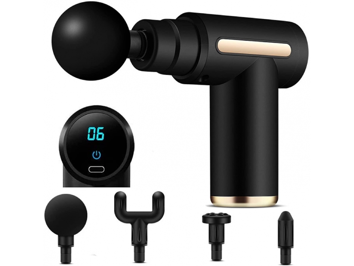Mini Pistola De Masaje, Masajeador Muscular De Tejido Profundo, Pantalla Táctil Lcd Brilvibera