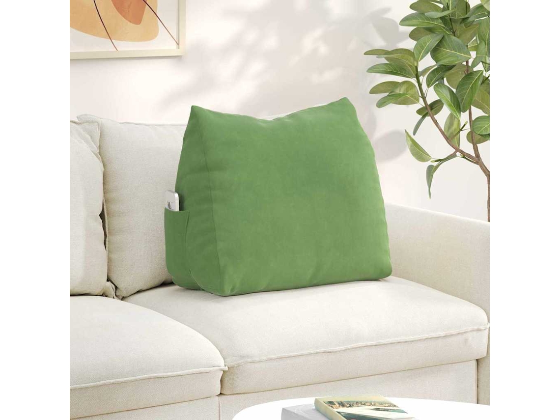 Vidaxl Travesseiro Para Costas Verde Claro 60 X 20 X 50 Cm