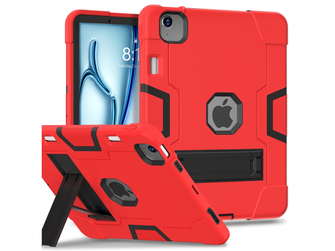 Capa Protetora Para Tablet Contra Quedasvermelho E Preto Ipad Pro De 13 Polegadas Com Compartimento Para Apple Pencil Ushion (2024)