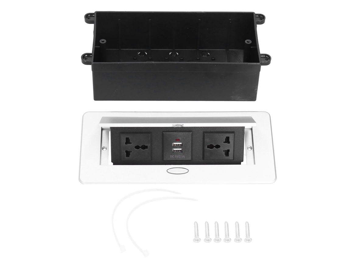 Tomada de Piso Pop Up com 3 Buracos 2 Usb 250v 13a SH/MARCA