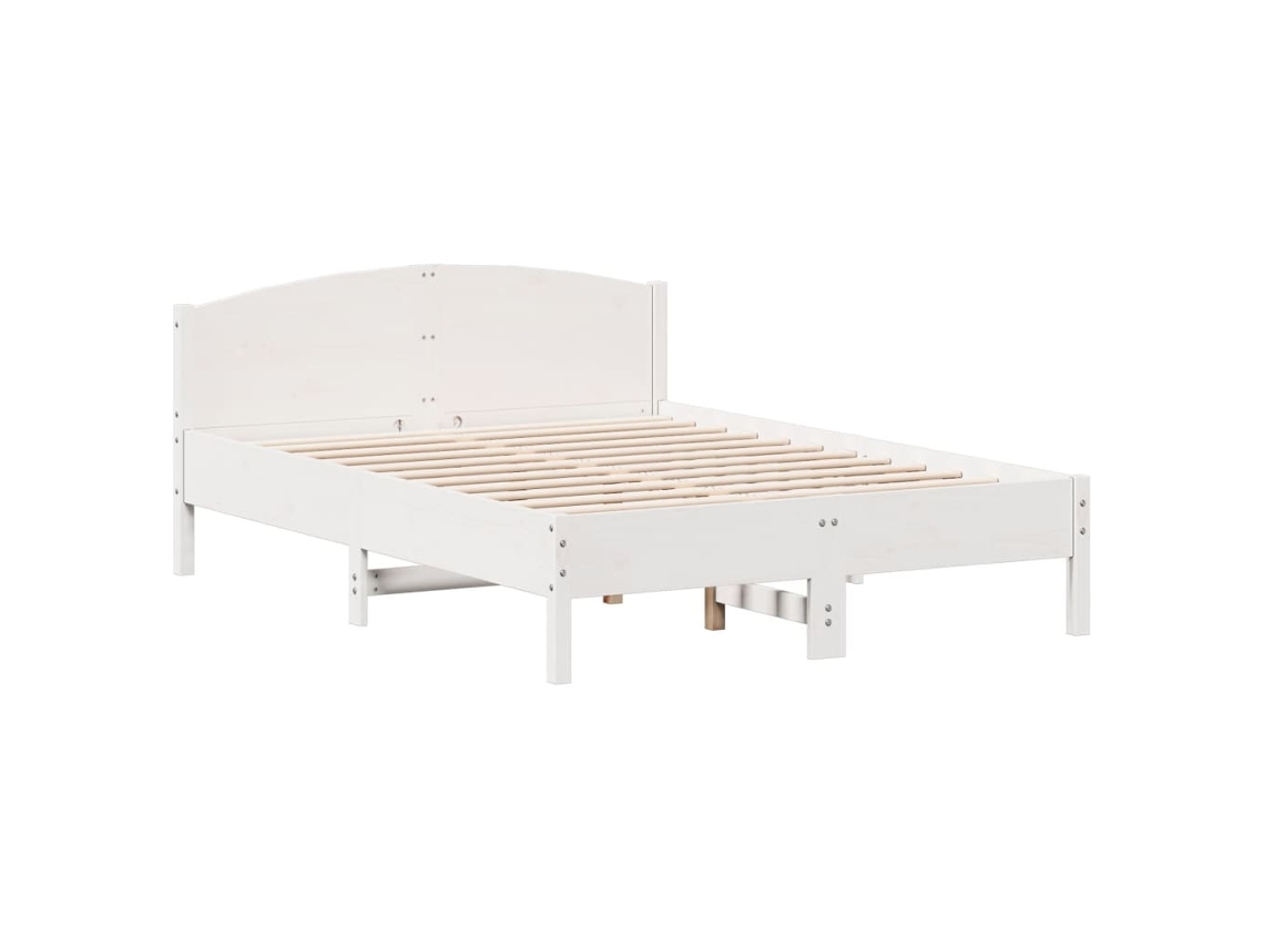 Cama Sem Colchão 120x190 cm Madeira de Pinho Maciça Branco MAISON EXCLUSIVE