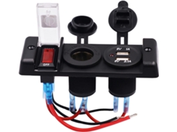 Adaptador Veicular À Prova D'água Com Duas Portas Usb, Plugue Para Isqueiro E Painel De Carregamento Para Barcos.