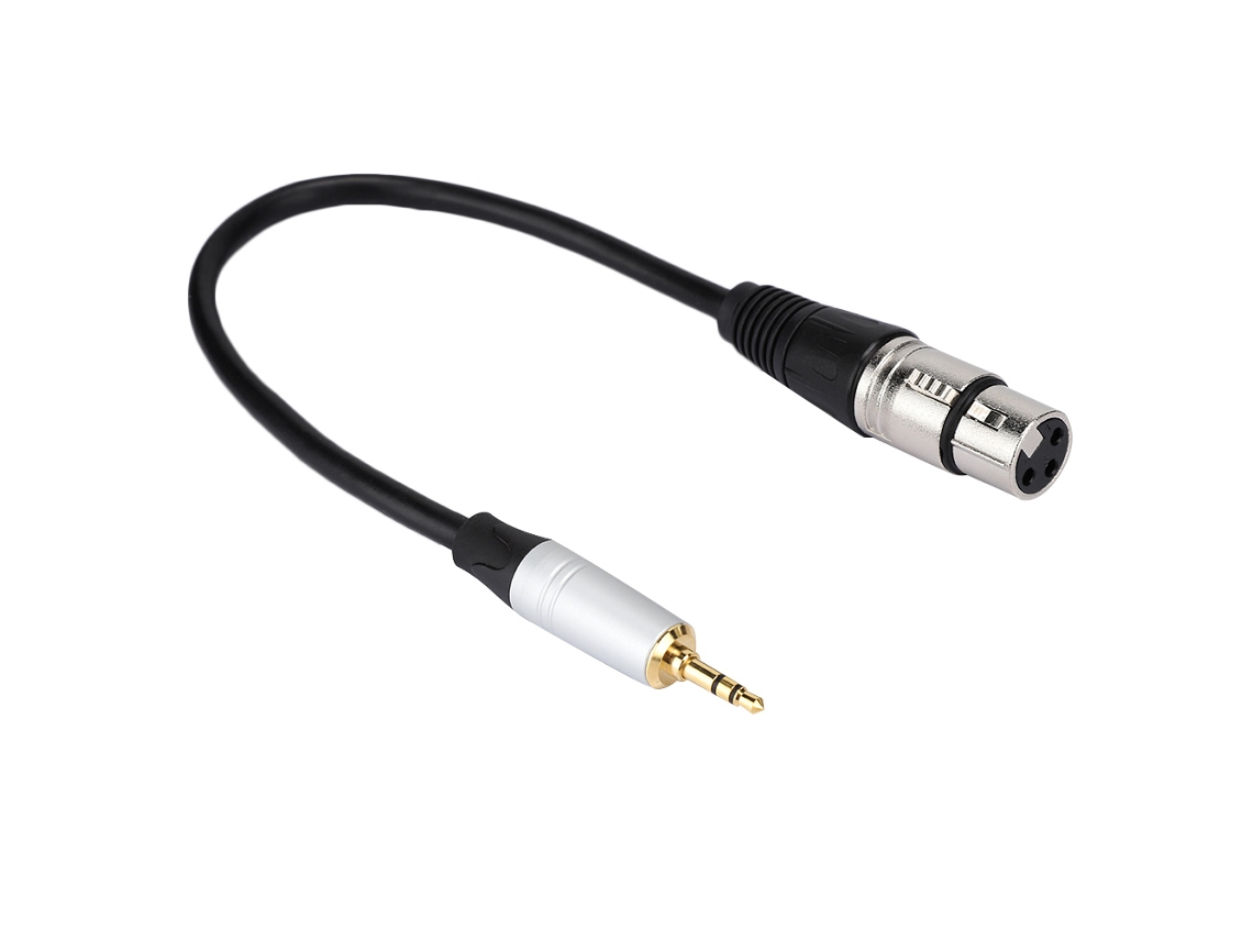 Adaptador Mali 3.5mm para XLR, 0.3m, ouro, microfones, guitarras