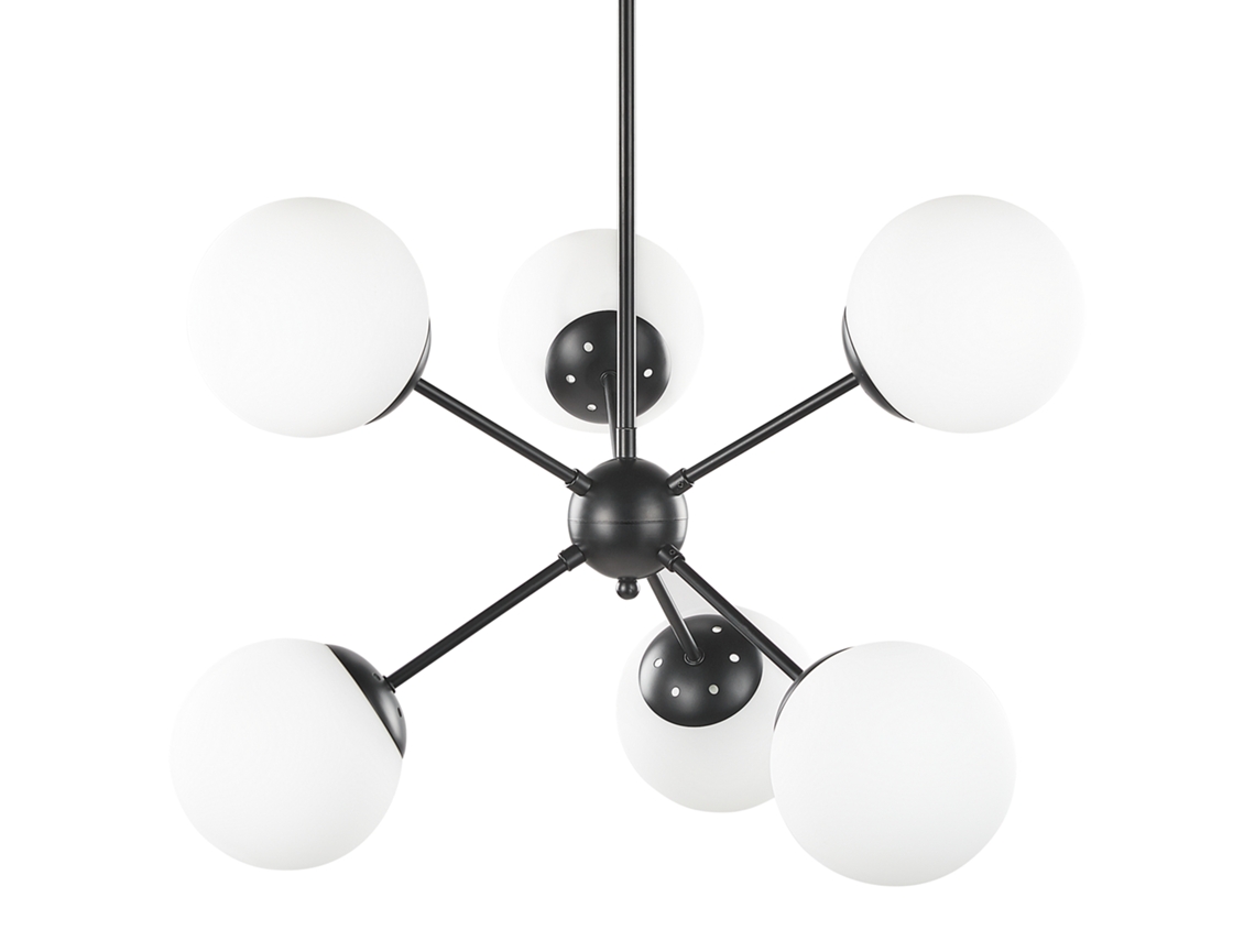 Candeeiro De Teto Adawro Metal Preto/branco