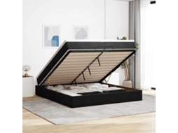Vidaxl Estrutura De Cama Otomana Com Colchões 200x200cm Veludo Preto