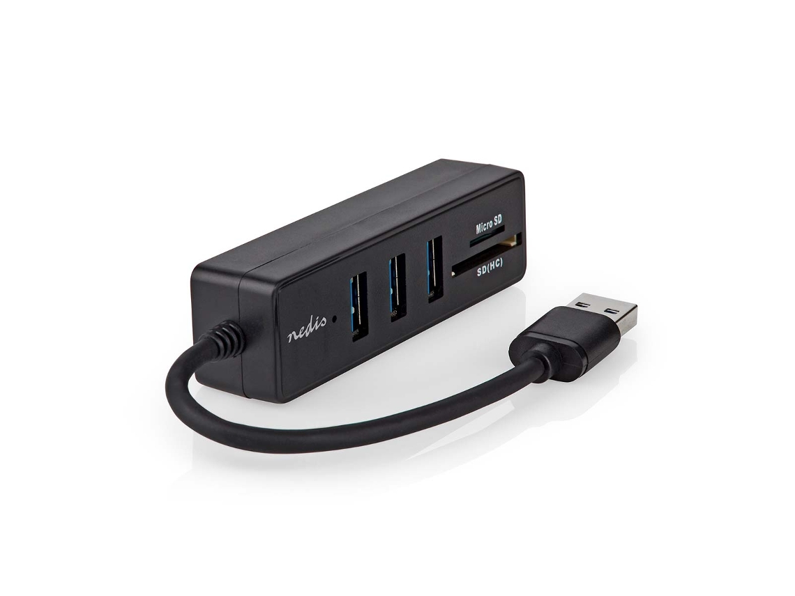 Hub Usb | Usb A Macho | 3x Usb A Fêmea | Porta De 5 Portas | Usb 3.2 Gen 1 | Alimentação Usb | 5 Gbps | Sd E Microsd Brilvibera (s)