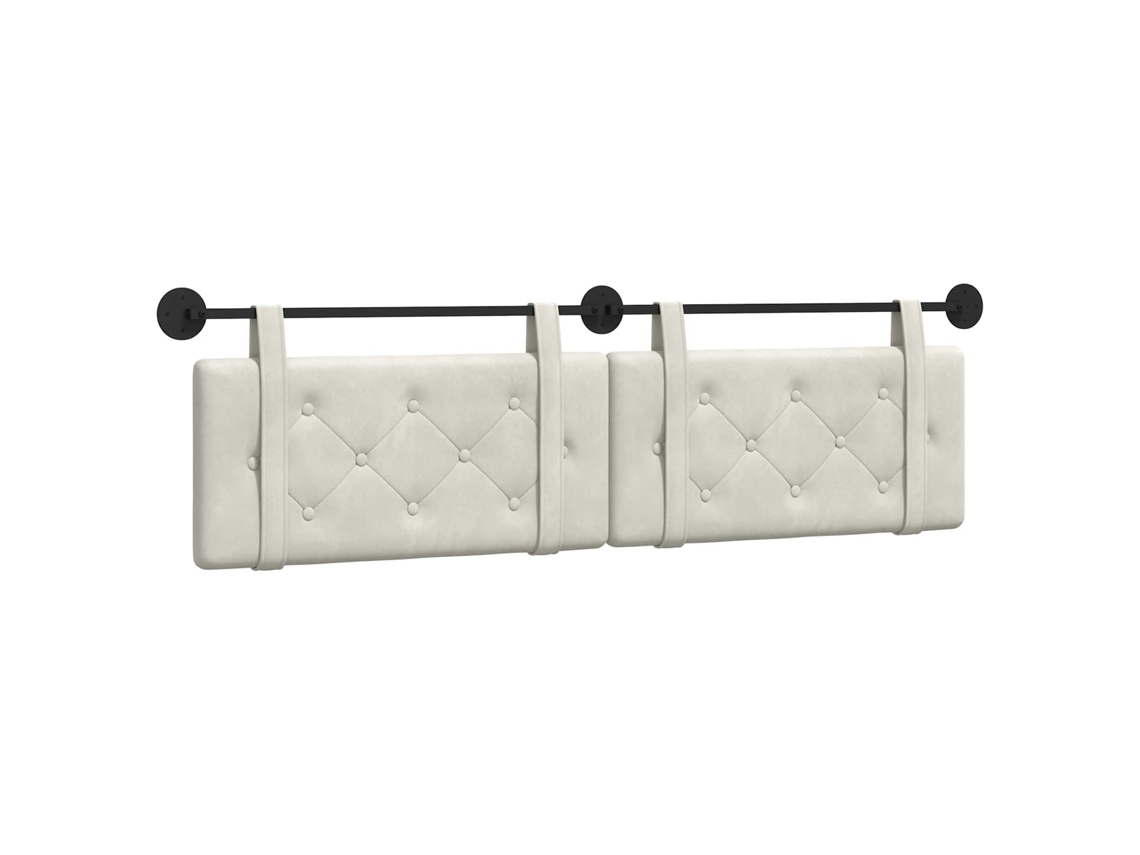 Vidaxl Cabeceira Suspensa Creme 190 X 55 X 5 Cm Veludo