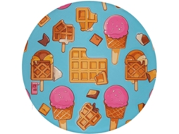 Almofada Redonda Para Assento Com Estampa De Sorvete E Waffle, Antiderrapante, Removível, Para Cadeira, Banqueta, Sofá