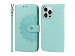 Capa Para Iphone 14 Pro Pele Sintética Verde