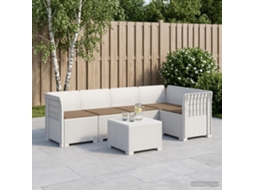 Vidaxl Sofá De Jardim De 5 Pessoas Com Almofadas Visual De Rattan Pp
