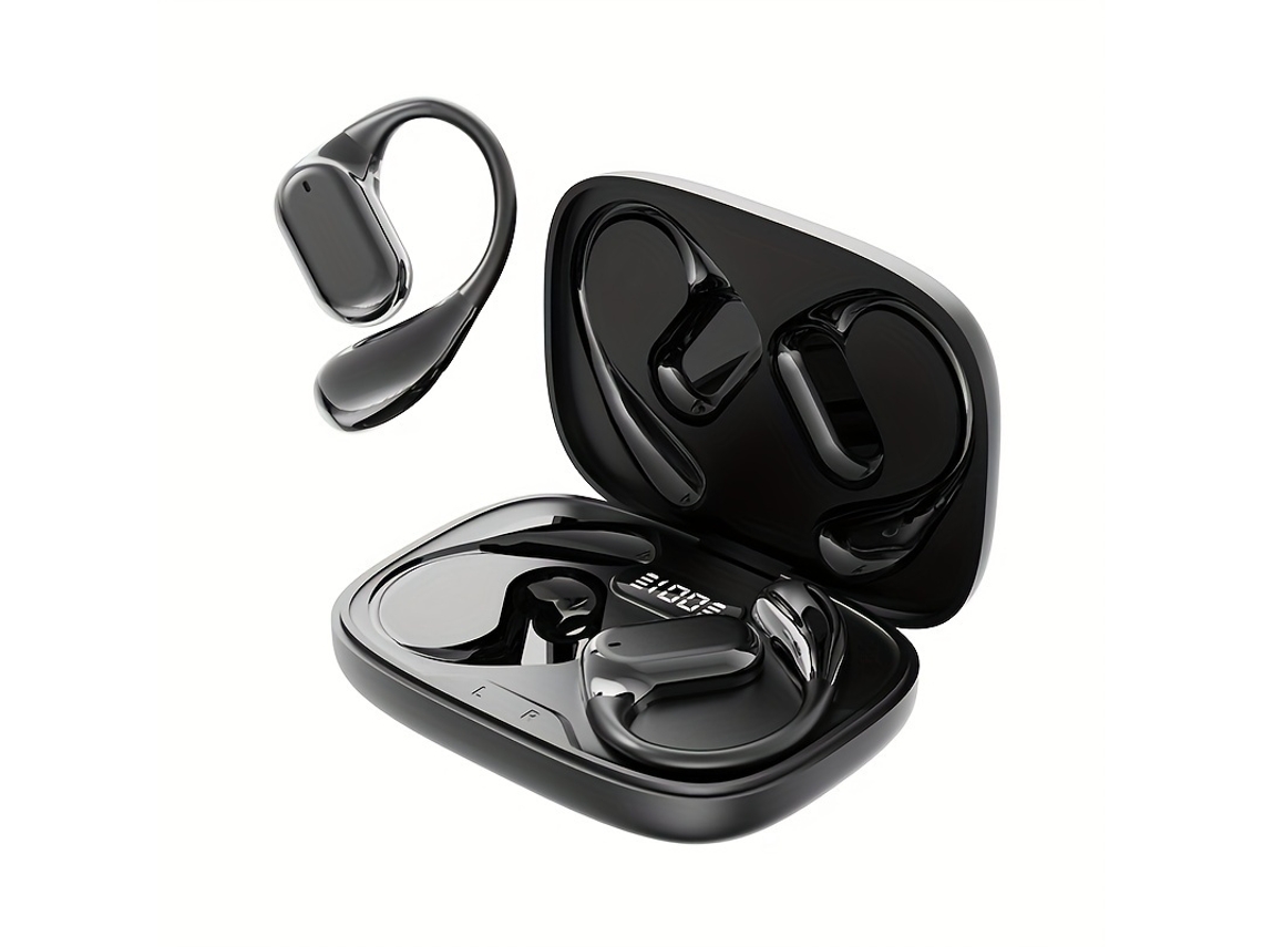 Auriculares Bluetooth True Wireless Gertiz Com Estojo De Carregamento Com Display Digital Preto
