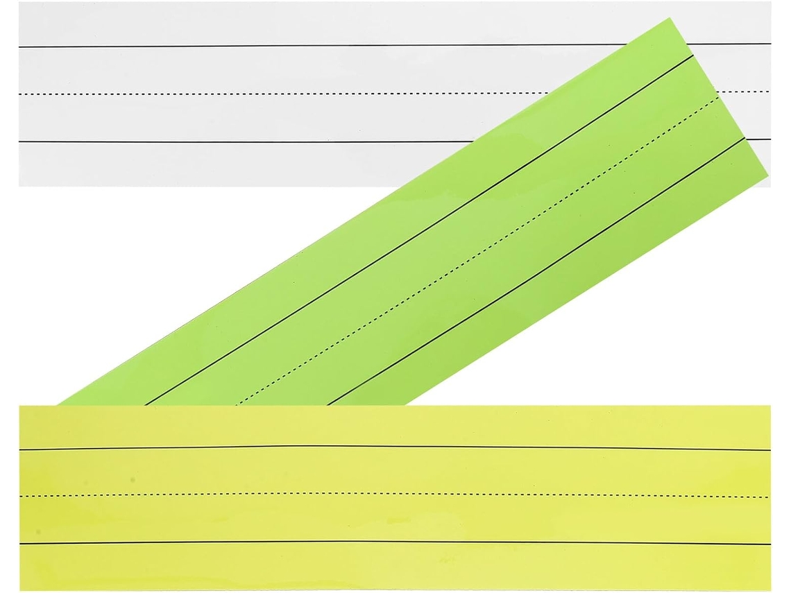 Bandes Magnétiques Effaçables À Sec Lignées 3 Pieces Blanc Citron Jaune Vert Para Aprendizagem E Mémo