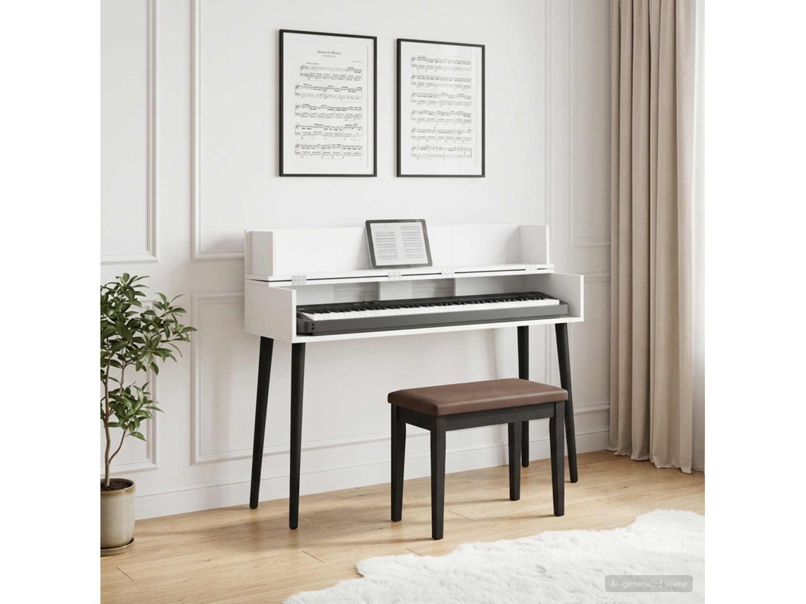 Vidaxl Mesa De Estúdio Branco 110 X 40 X 19,5 Cm Derivados De Madeira