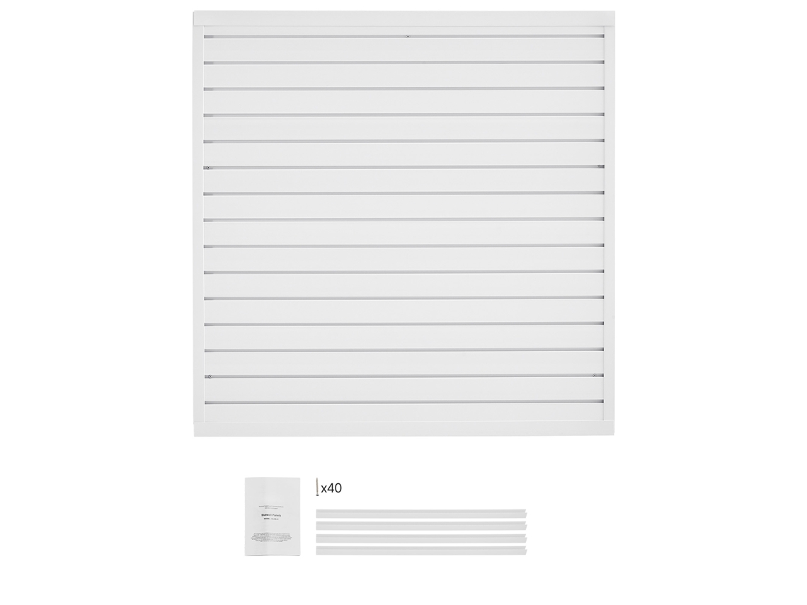 Painéis de Parede Ripas 1230 X 1235 20 Mm, Painel Garagem em Pvc com Design Modular, Estrutura Encaixe e Corte para Bricolagem, Armazenamento