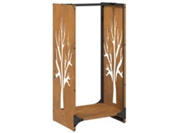 Firewood Rack, Firewood Racks Vidaxl Prateado Aço Resistente Às Intempéries (n/a)