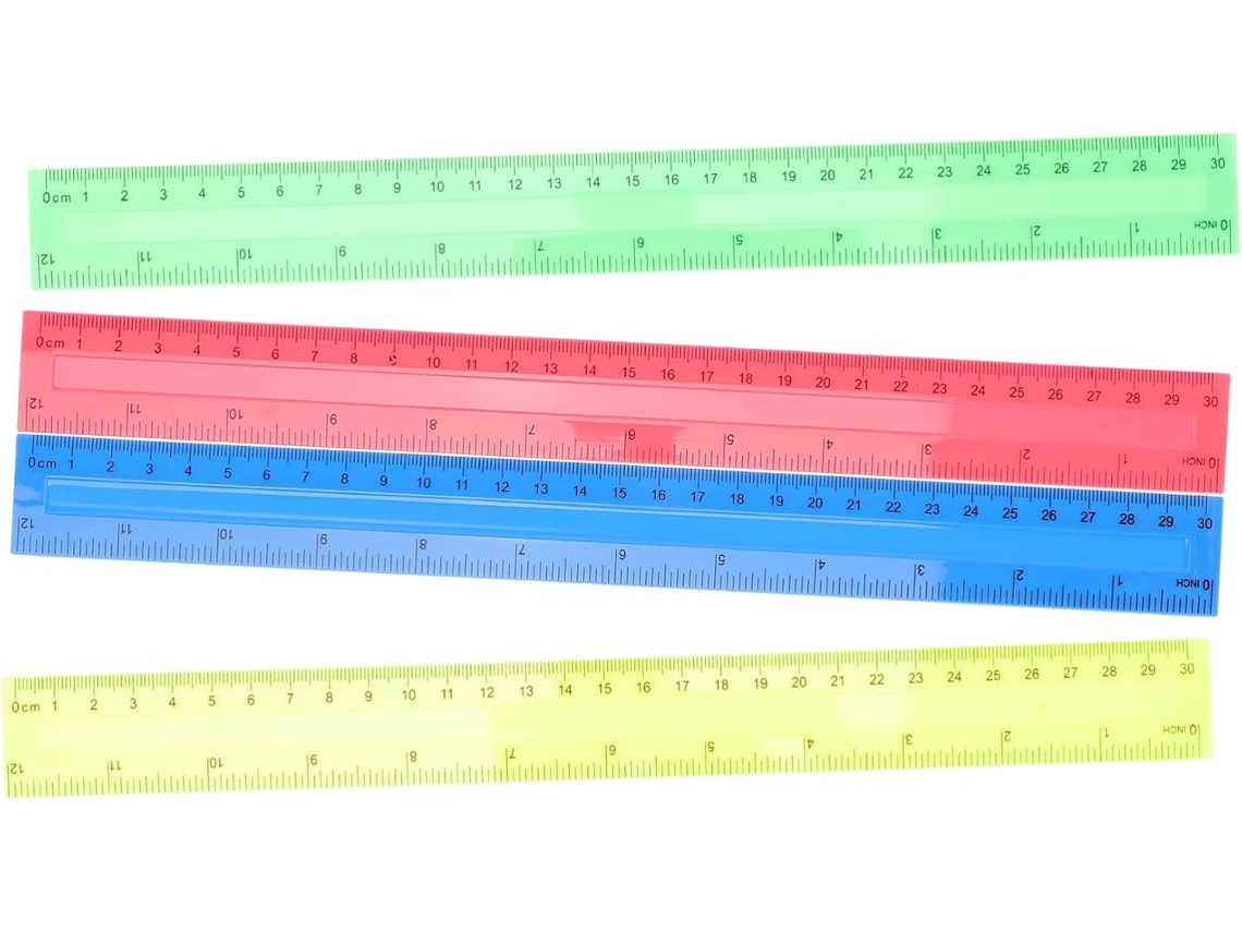 Lurelia Régua Portátil Resistente Leve 8 Peças 12 Polegadas Para Desenho Técnico E Escola