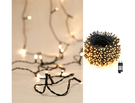 Luzes de Guirlandas Led Plugue Externo em 8 Modos Cabo Verde com Decoração de Temporizador para Árvore de Natal Várias Cores Q SELEOK