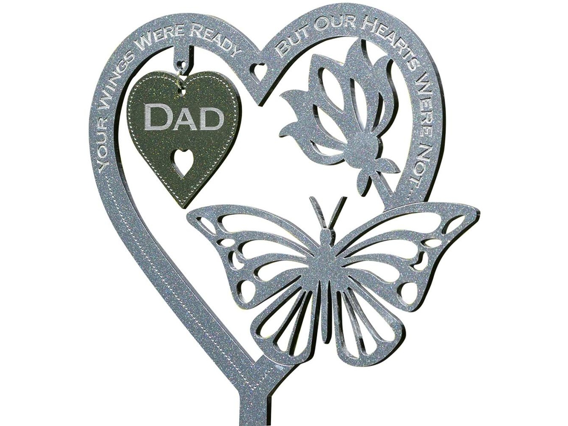 Placa Memorial De Borboleta No Jardim Com Estaca Para Lembrança