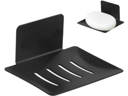 2 Suportes Para Sabonete De Parede - Sem Furação De Aço Inox - Autoadesivo - Para Banheiro - Preto