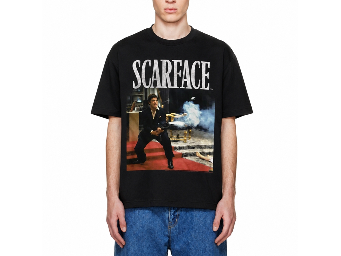 Rockinstone Scarface Movie Hello Friend Black Adult T-shirt Size:s