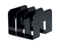 Suporte De Revistas Durable Trend Plástico Preto 3 Subdivisões De 65 Mm