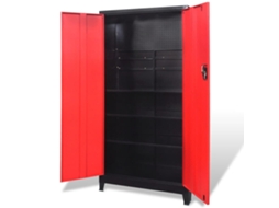Armário Ferramentas 2 Portas Aço Verto Vermelho 90x40x180 cm MAISON EXCLUSIVE
