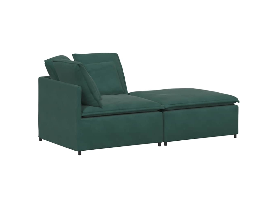 Sofá Modular Vidaxl Verde Veludo