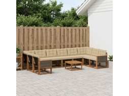 Vidaxl Conjunto De Sofás Para Exterior 11 Unid. Natural E Bege