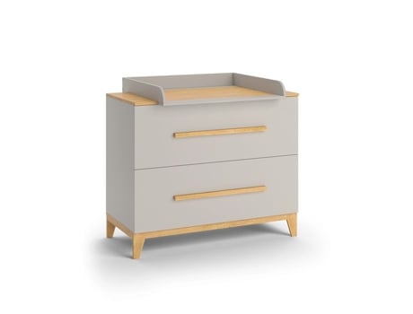 Commode De Fraldas Malia, 108x98cm Com 2 Gavetas, Carvalho Cashmere, Vitalispa