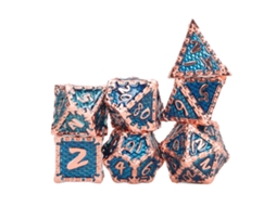 Primerox 7pcs Dados de Metal Poliédricos Leves Números Claros para Jogos de Tabuleiro e Rpg