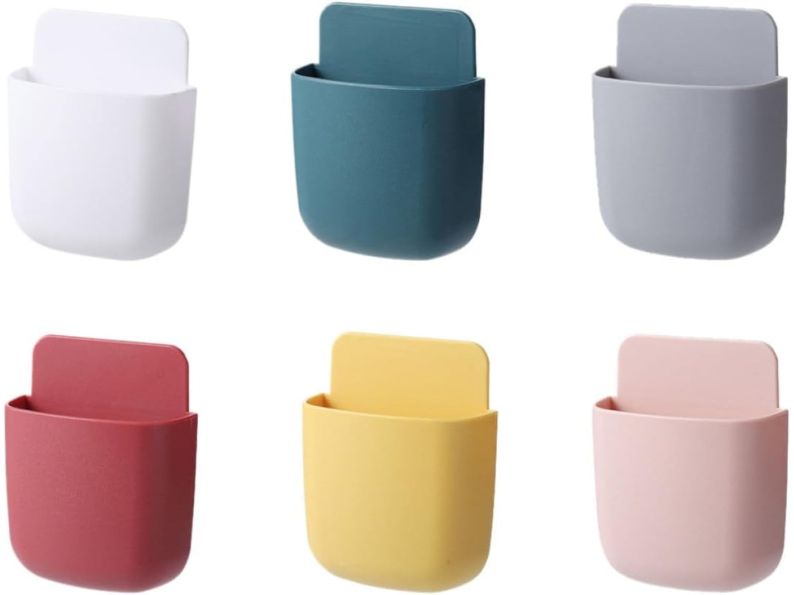 Conjunto de 6 Caixas Adesivas Amosfun para Organizar Controles Remotos e Materiais Escritório, Peças em Plásti
