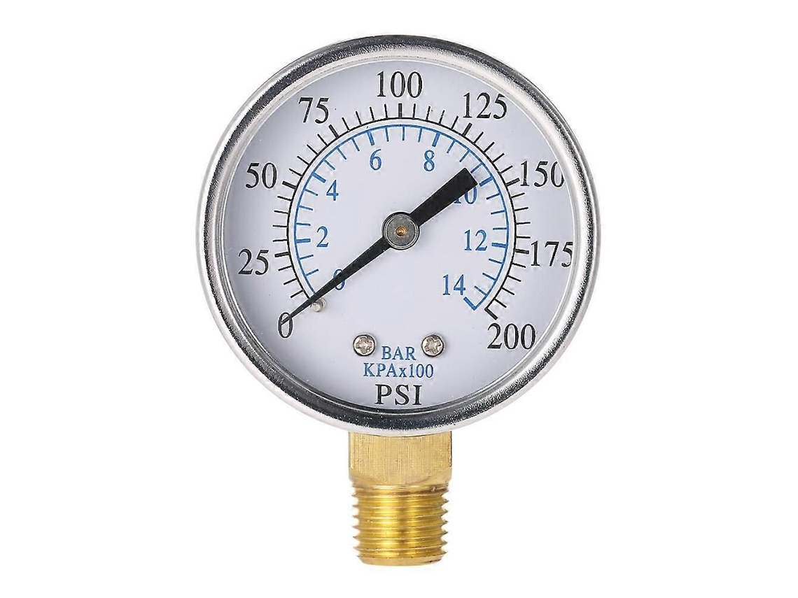 Manômetro Para Compressor De Ar Comprimido, 0-200 Psi, 0-14 Bar, Rosca Npt