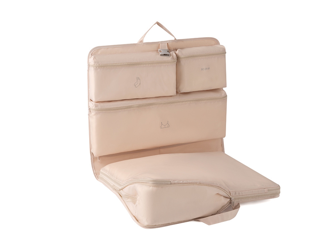 Organizador de viagem 6 em 1 com compressão, bolsa, cubos
