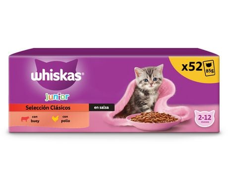 Comida Húmida para Gato Júnior WHISKAS Seleção Clássica em Molho