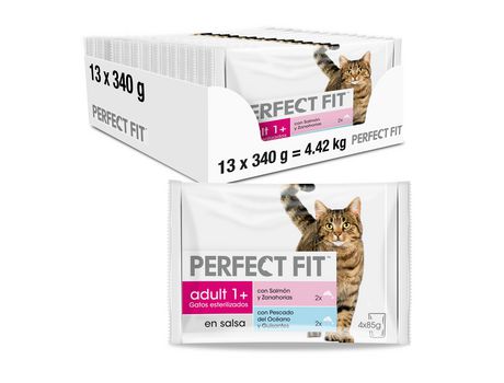 Ração Húmida para Gato Esterilizados Adulto PERFECT FIT com Peixe e Peru (13x4x85 g)