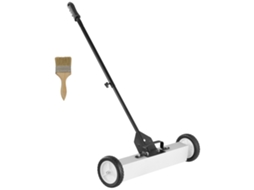 Vassoura Magnética 22,6 Kg Com Cabo Telescópico 77-113 Cm Recolhedor Magnético 745 Mm Rodas De Peças Metálicas Para Limpeza Oficina Garagem Pátio