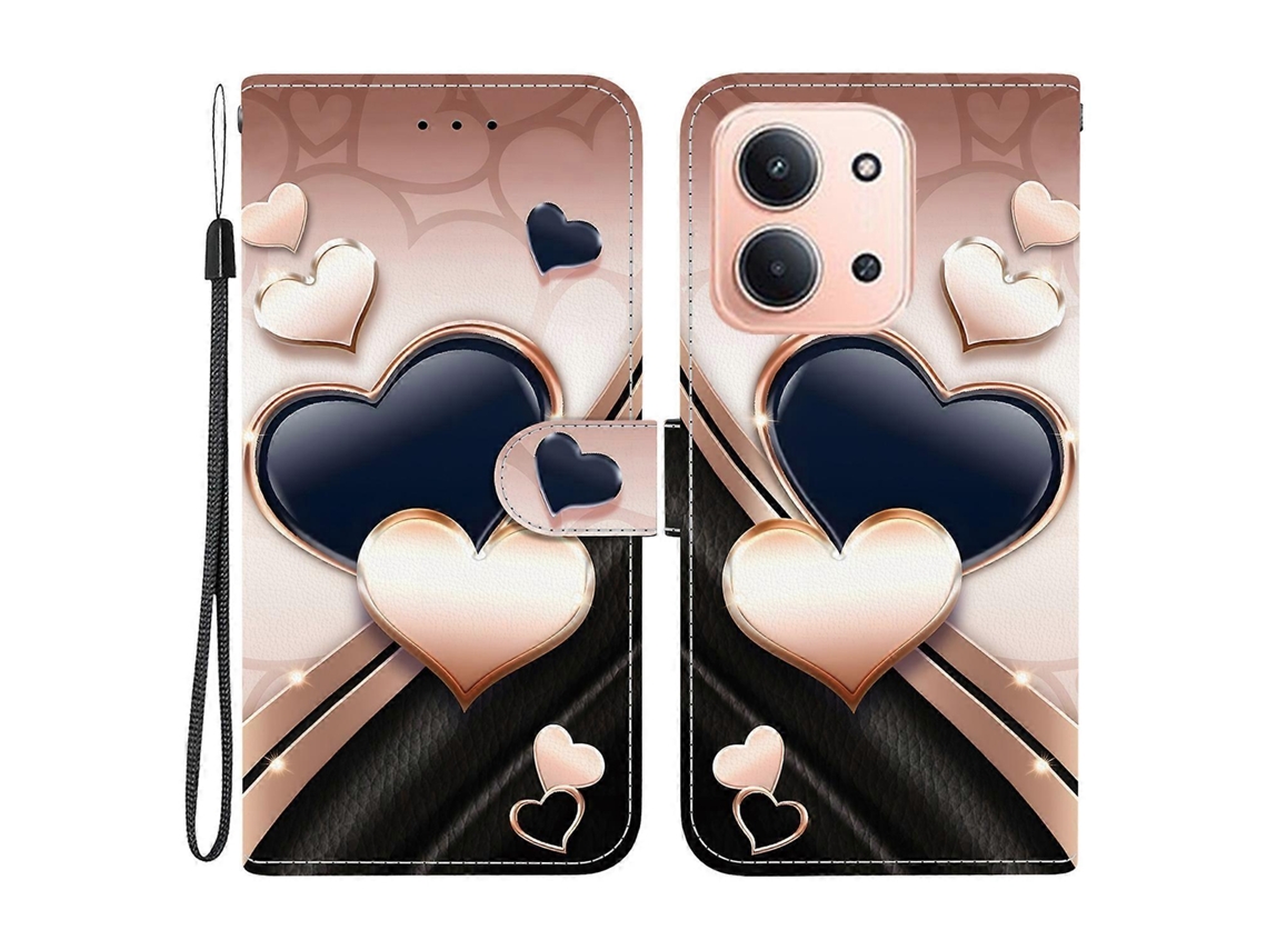 Tkdaddy Para Xiaomi Redmi 15c 5g (ue) (173 Mm) / 15c 4g (ue) (173 Mm) Capa De Couro Com Suporte, Carteira, Estampa, Capa De Celular Com Alça, Amor