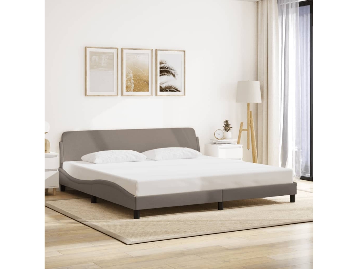 Cama Sem Colchão Lovely Home Tecido Cinzento (200x200)